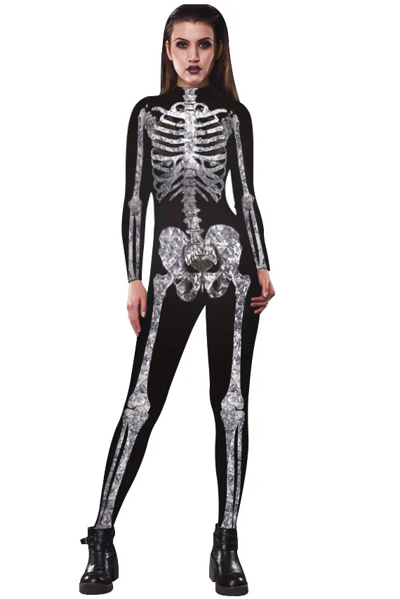 

2021 Popular 3D Skull Digital Women's Printed Wear Jumpsuit New Trendy Brand Cosplay One-Piece
