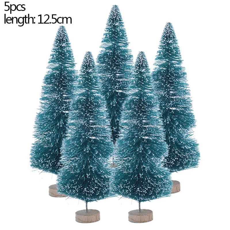 12.5cm dark green 5 шт. 5 размер искусственная декорированная Мини Рождественская елка Рождественское украшение елка Рождественская мини поддельная елка новогодний декор Navidad - Цвет: 12.5cm dark green