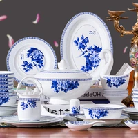tableware set bowl and plate enamel jingdezhen high grade phnom penh blue and white porcelain bone china tableware soup bow