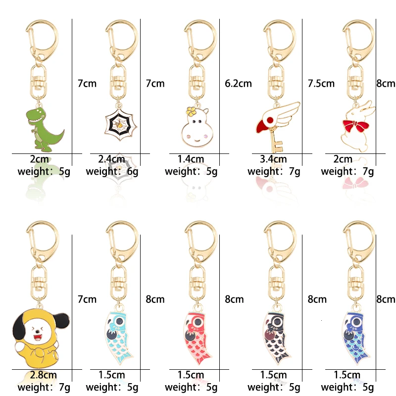 

DIY Creative Fish Dinosaur Bird Rabbit Pendant Keychain For Girl And Children Gold Alloy Key Chain Jewelry Birthday Gifts 2019