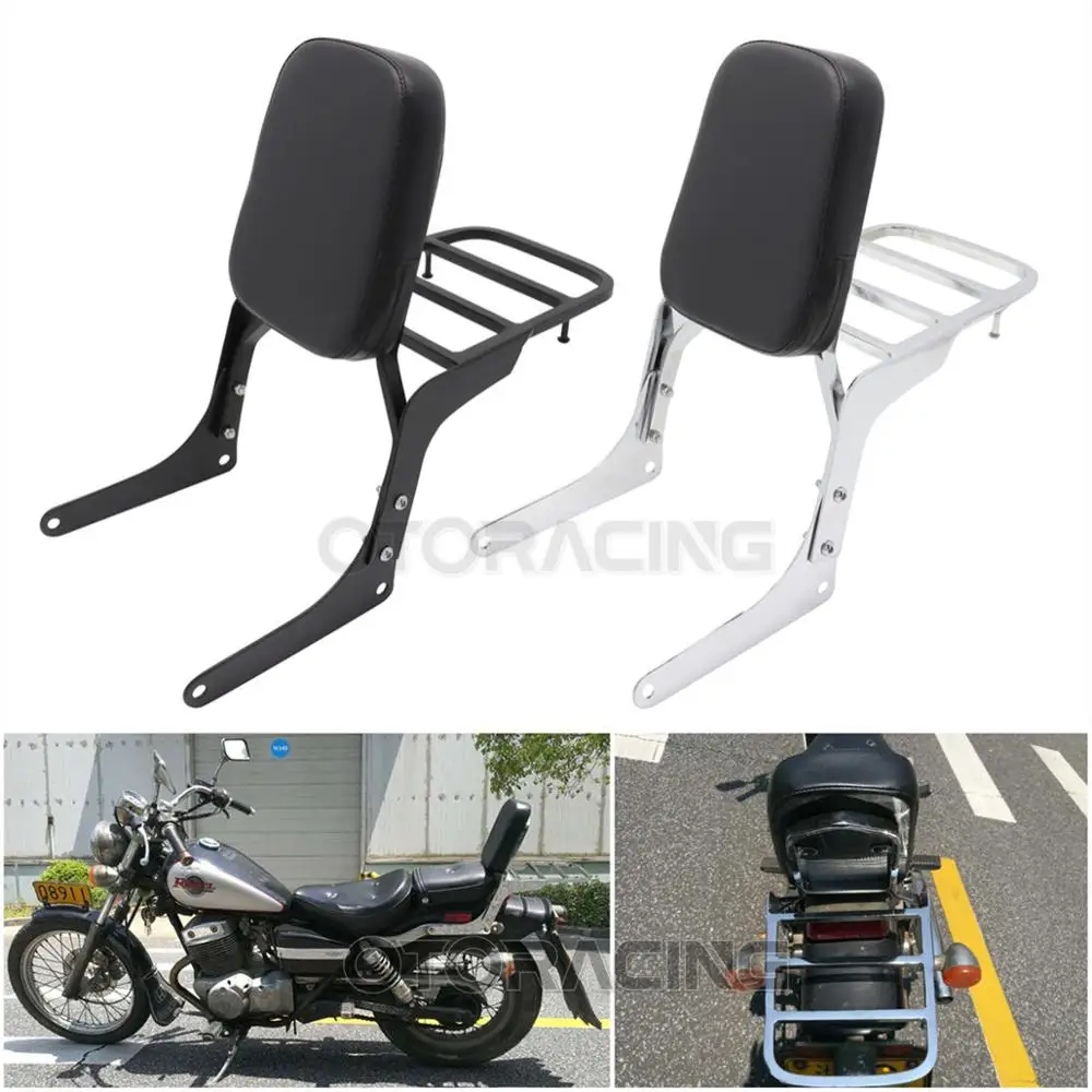 Motorcycle Black /Chrome Passenger Backrest Sissy Bar with Rear Luggage Rack For Honda Rebel 250 CA250 CMX250 CMX250C