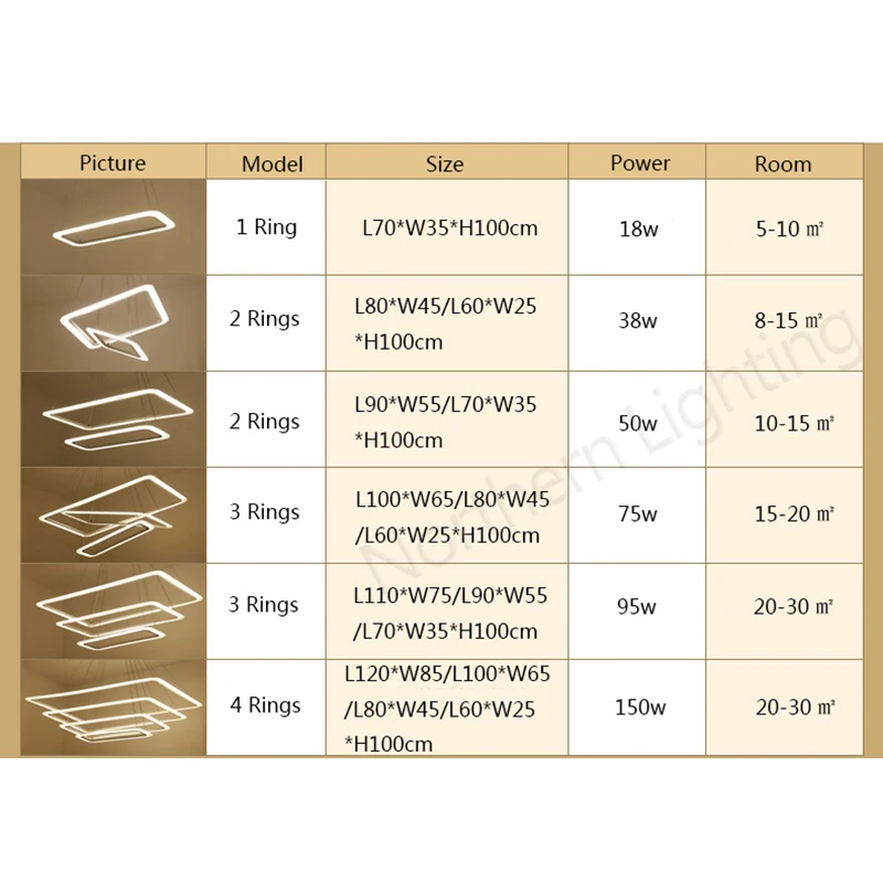 

Rectangle modern led pendant lights for living room bedroom Acrylic White surface mounted pendant lamp suspension luminaire