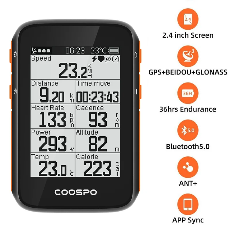 Велокомпьютер Coospo ANT + Bluetooth 5 0 GPS-спидометр одометр многоязычные - Цена: 5144.05