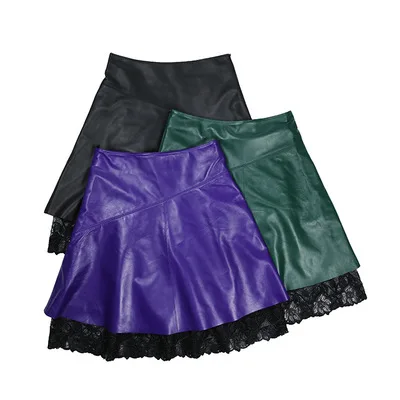 

2020 Women Spring Genuine Real Sheep Leather Skirt E50