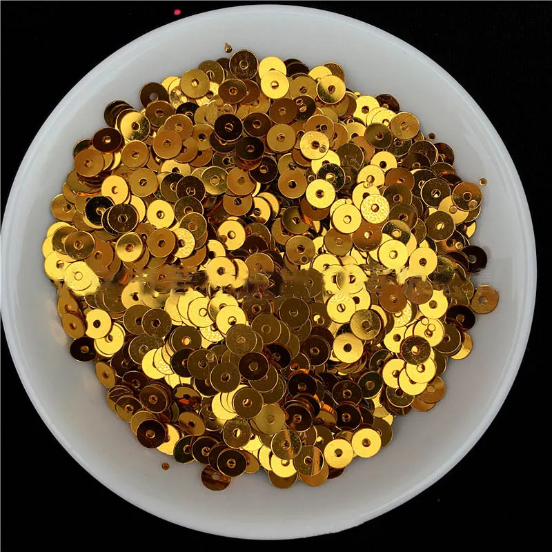 Deep Gold 2000 шт ПВХ блестки многоцветные пластиковые свободные блестки для платья дома вечерние свадебные украшения блестки стеклянные бусины труба пятно 4 мм - Цвет: Deep Gold
