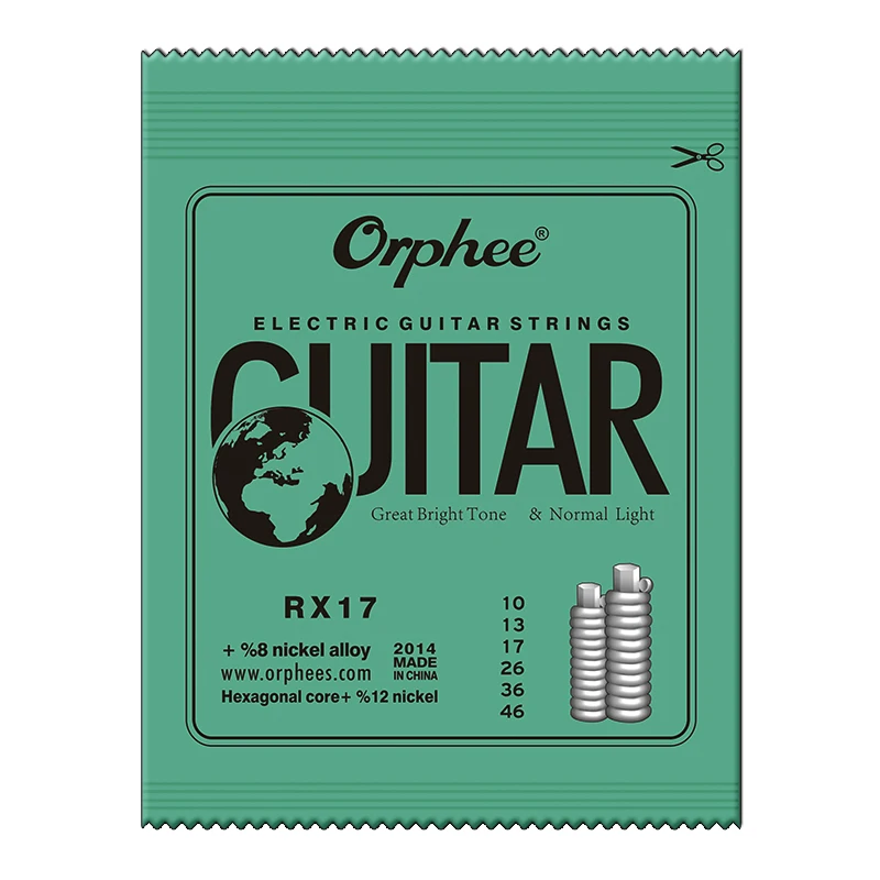 10sets orphee rx17 010 046 große helle ton normalen licht elektrische gitarre saiten set 6 teilesatz gitarre zubehör free global shippi