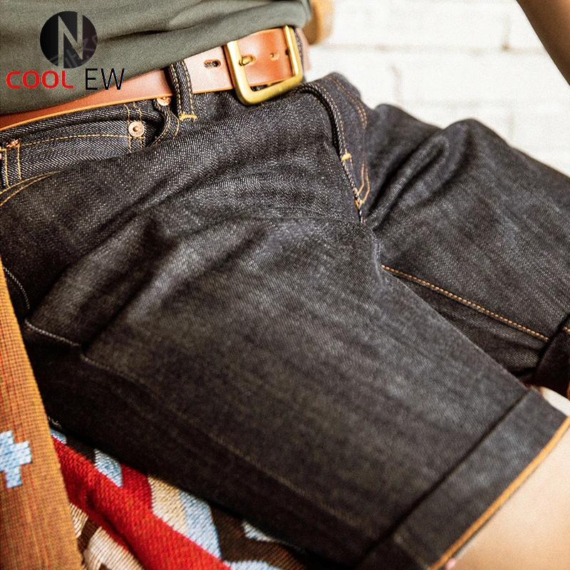 

DK-0003 Red Tornado Super Top Quality Cotton Vintage Raw Indigo Selvage Washed Denim Bermuda Sanforized Buckle Jeans Shorts 14oz