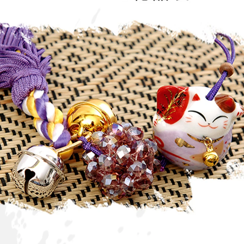 

Lucky cat car pendant rearview mirror crystal ornaments creative car interior supplies hanging car supplies car decoration