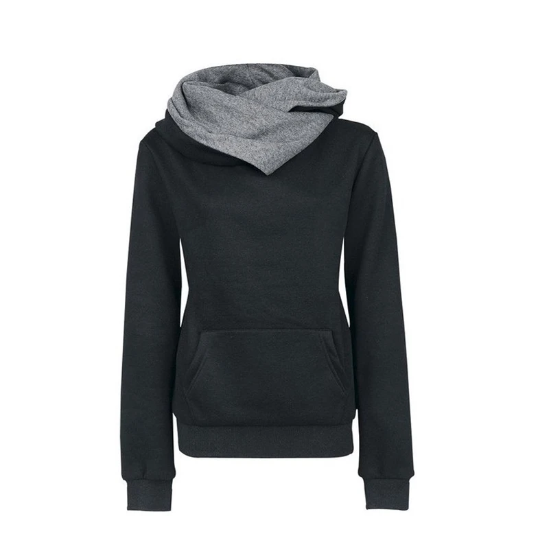 

2018 Women Casual Solid Hoodies Unisex Hooded New Sweatshirts Pullovers Turn-down Collar Ss107