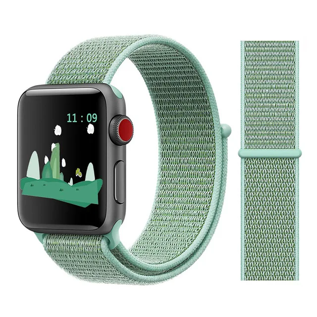 Für Apple часы Uhr группа серии 3/2/1 38 мм 42 мм нейлон Weiche Atmungsaktive нейлон für наручных часов iWatch, ersatz Спорт Шлайфе series4 40 мм 44 м - Цвет ремешка: Color16 marine green