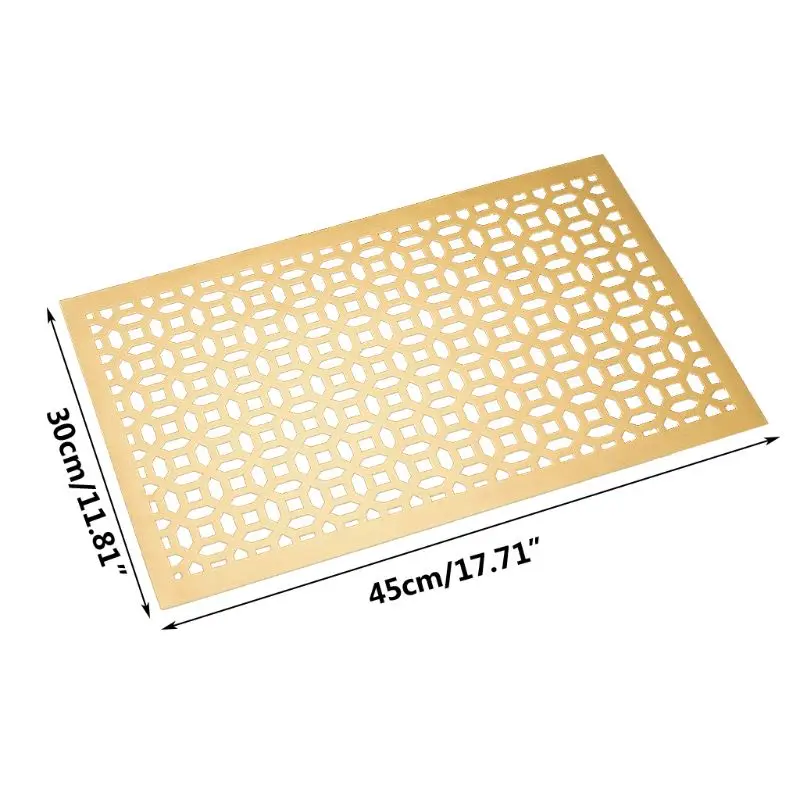 

4 Pcs Hollowed-Out Rectangle Placemats Heat Insulation Pad Washable PVC L5YE
