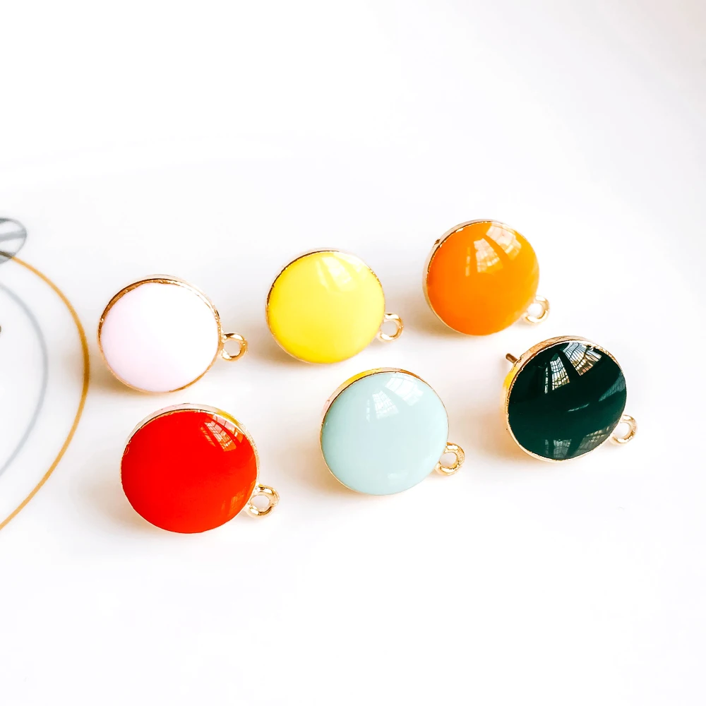 Разноцветные серьги-гвоздики аксессуары для сережек материал рукоделия 10 шт. |