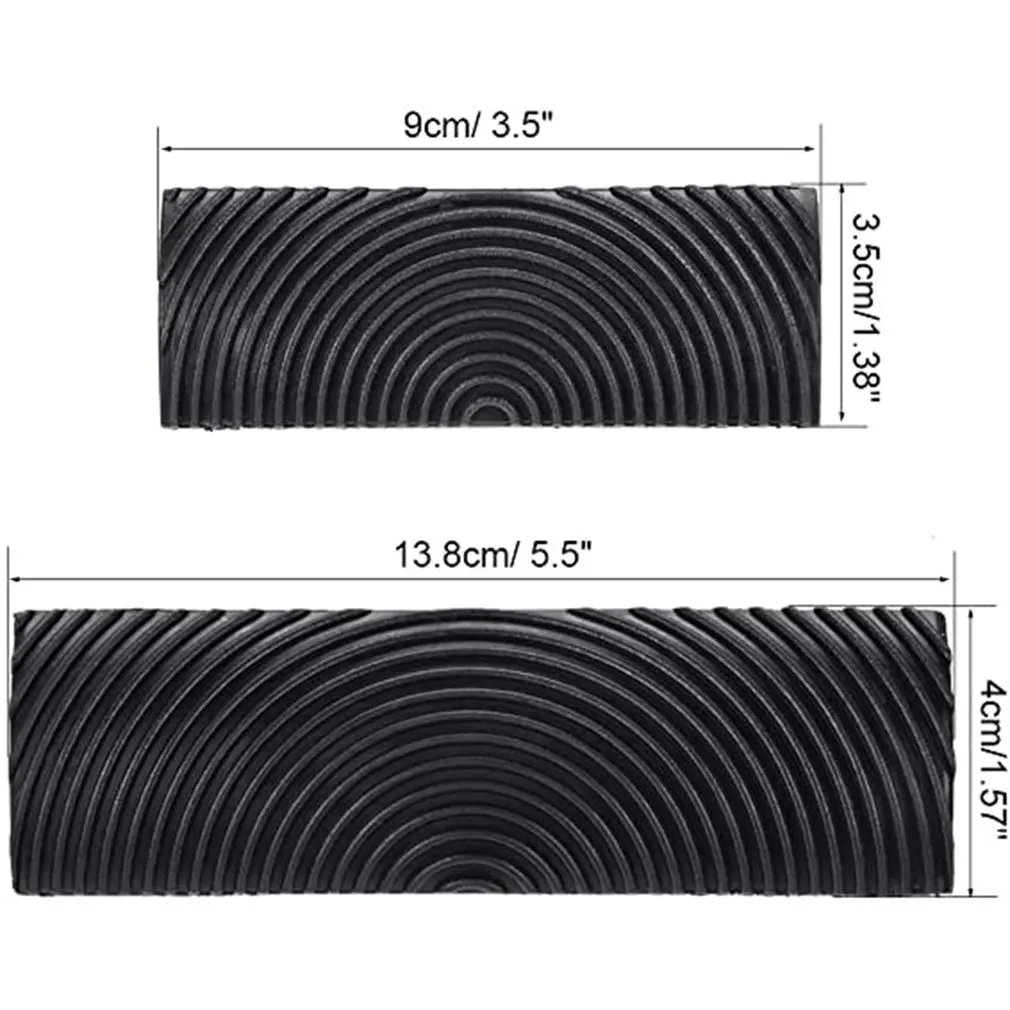 

Black Rubber Wood Grain Paint Roller DIY Graining Painting Tool Wood Grain Pattern Wall Painting Roller Home Tool 2 Pcs