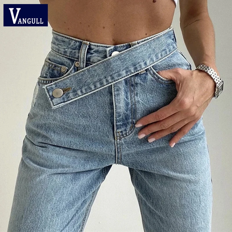 

Vangull New Casual Fashion Straight Denim High Waist Jeans Women Pants Fall Winter 2020 Harajuku Boyfriend Jeans Loose Bottom