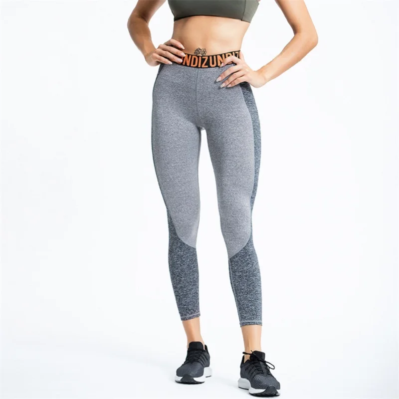 Костюм для фитнеса двухцветные штаны йоги облегающие Женские брюки с высокой