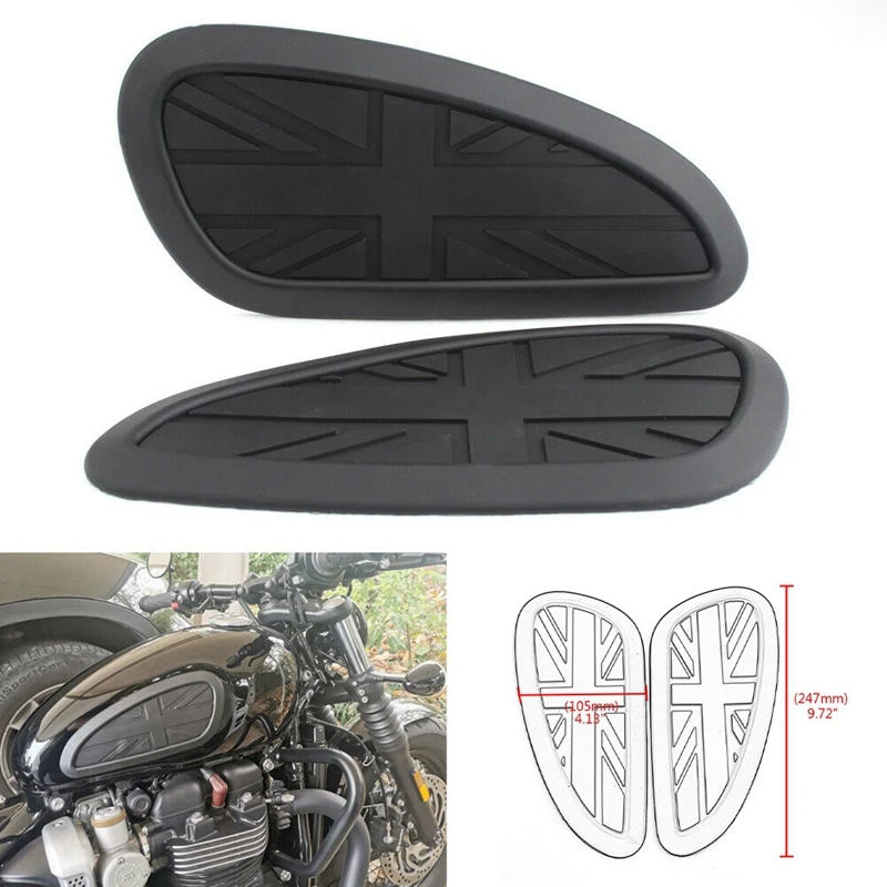 UK Flag Retro Gas Tank Traction Pad Side Fuel Knee Grip Protector Sticker |