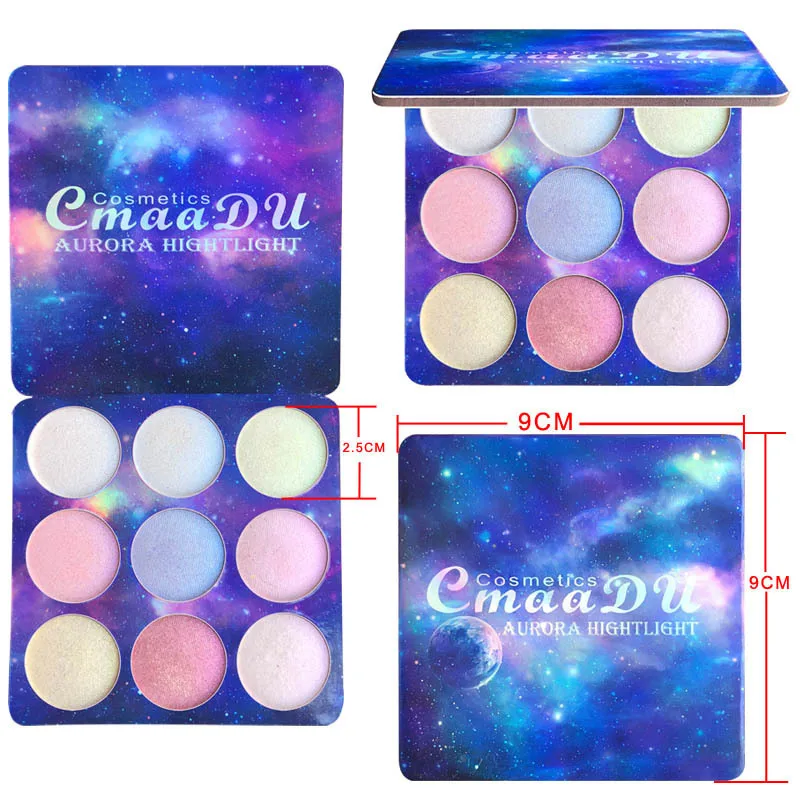 9 Color Waterproof Eye Shadow Unique Diamond Sequins Pearl Star Eyeshadow Tray Durable Powder Palette Sparkling Eyes Makeup |