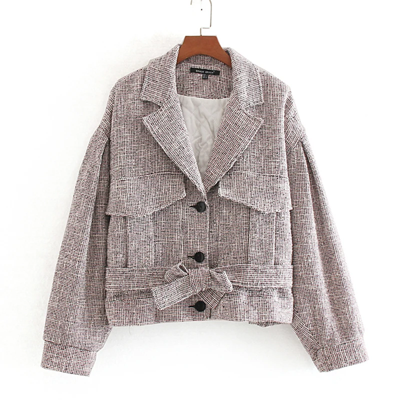 Куртки с карманами Harada женские модные однобортные пальто элегантные куртки