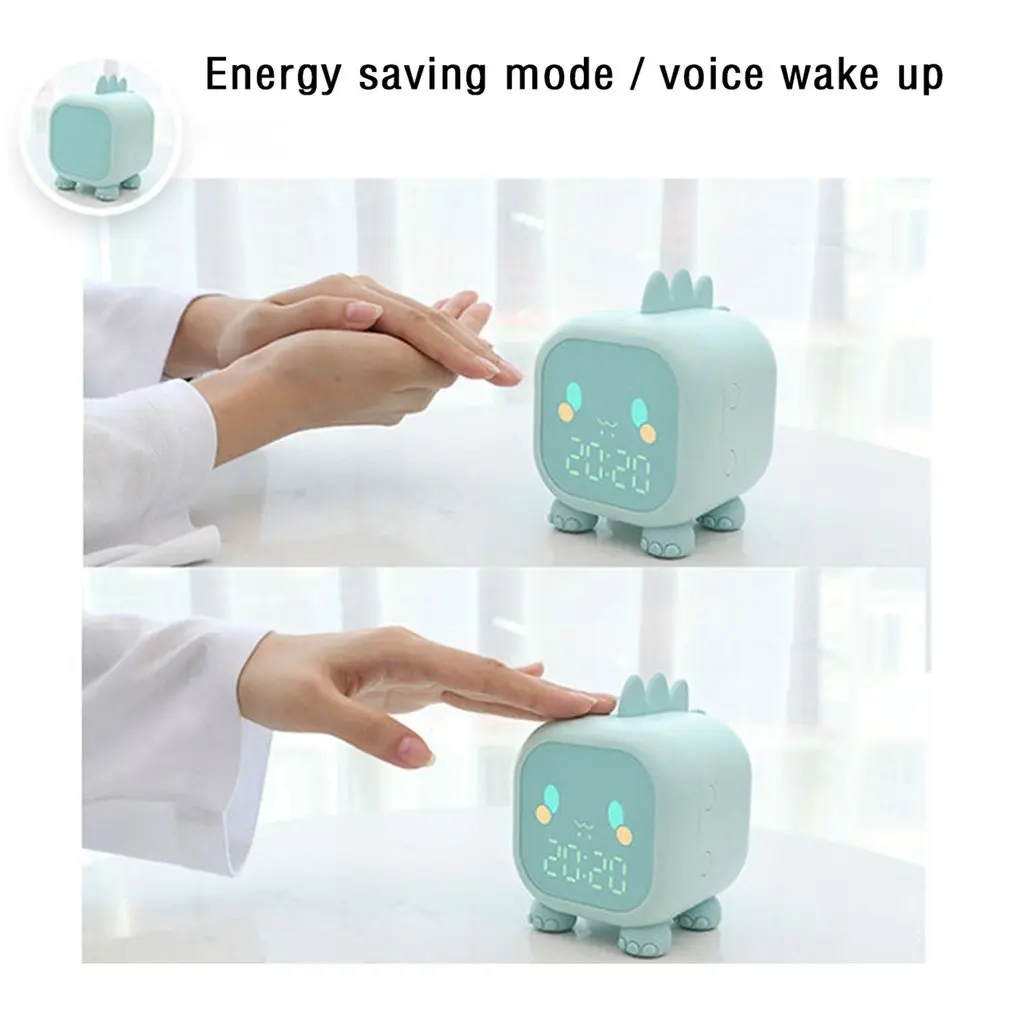 Electronic clock LED Cartoon alarm with voice control digital Living room decoration Home modern | Дом и сад