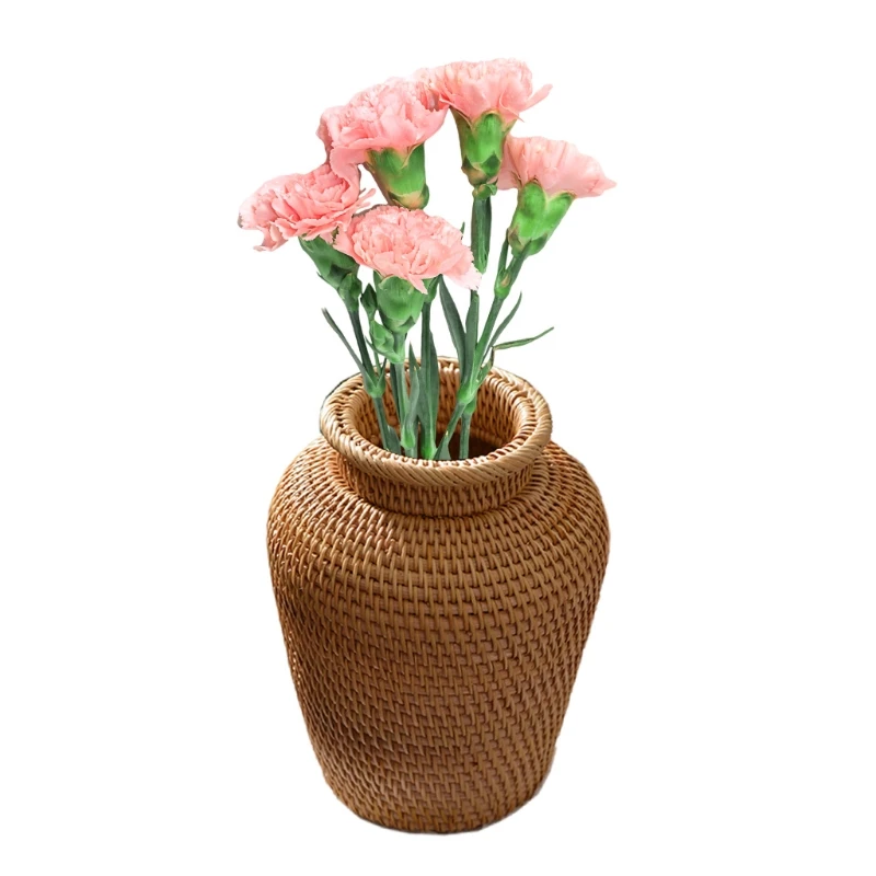 

Autumn Rattan Woven Vase Art Vase Fashion Tabletop Decoration Plants Flower Pot Faddish Home Gardening Supplies Flower