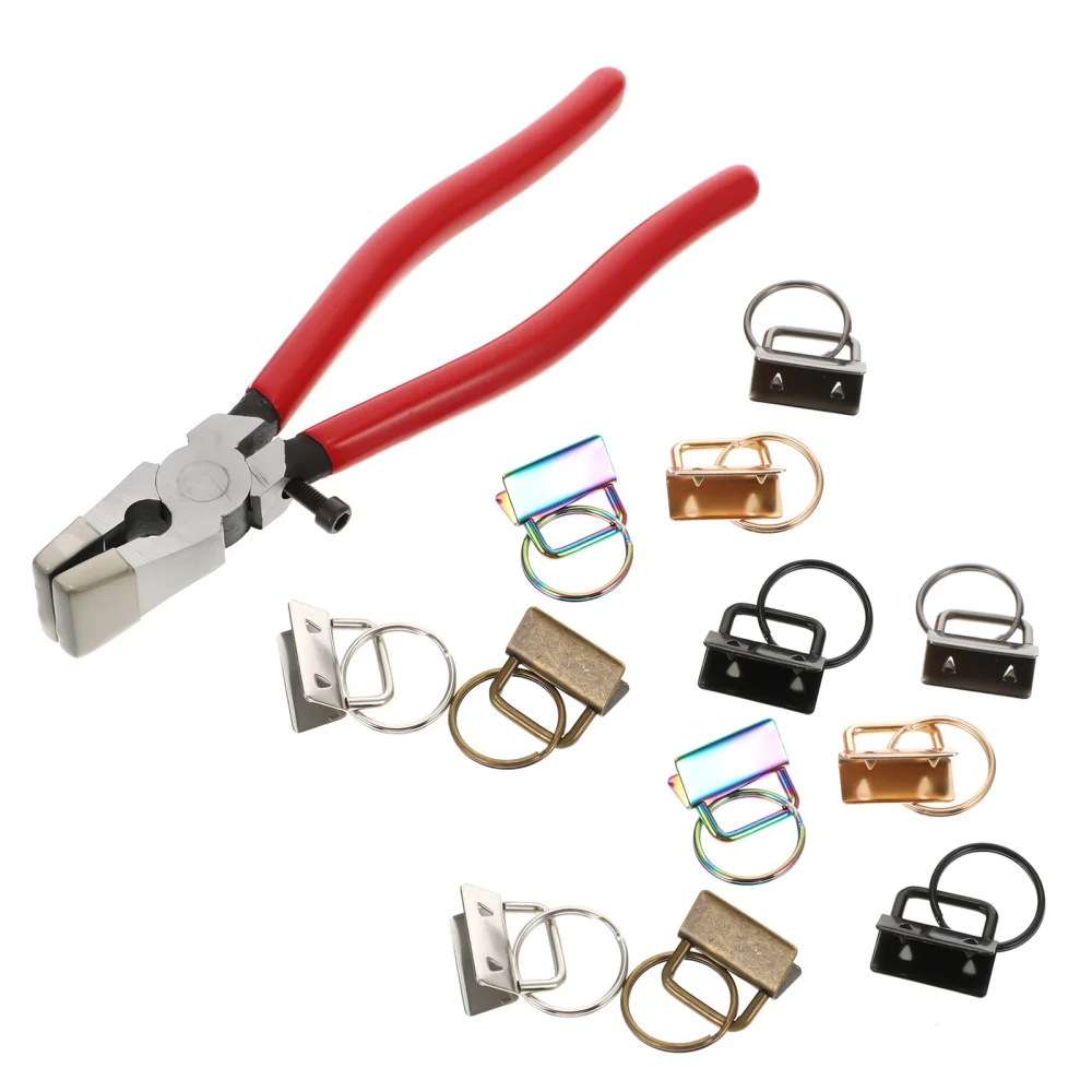 

50Pcs Key Fob Keychain Fob DIY Accessories with Pliers for Key Ring Wristlet