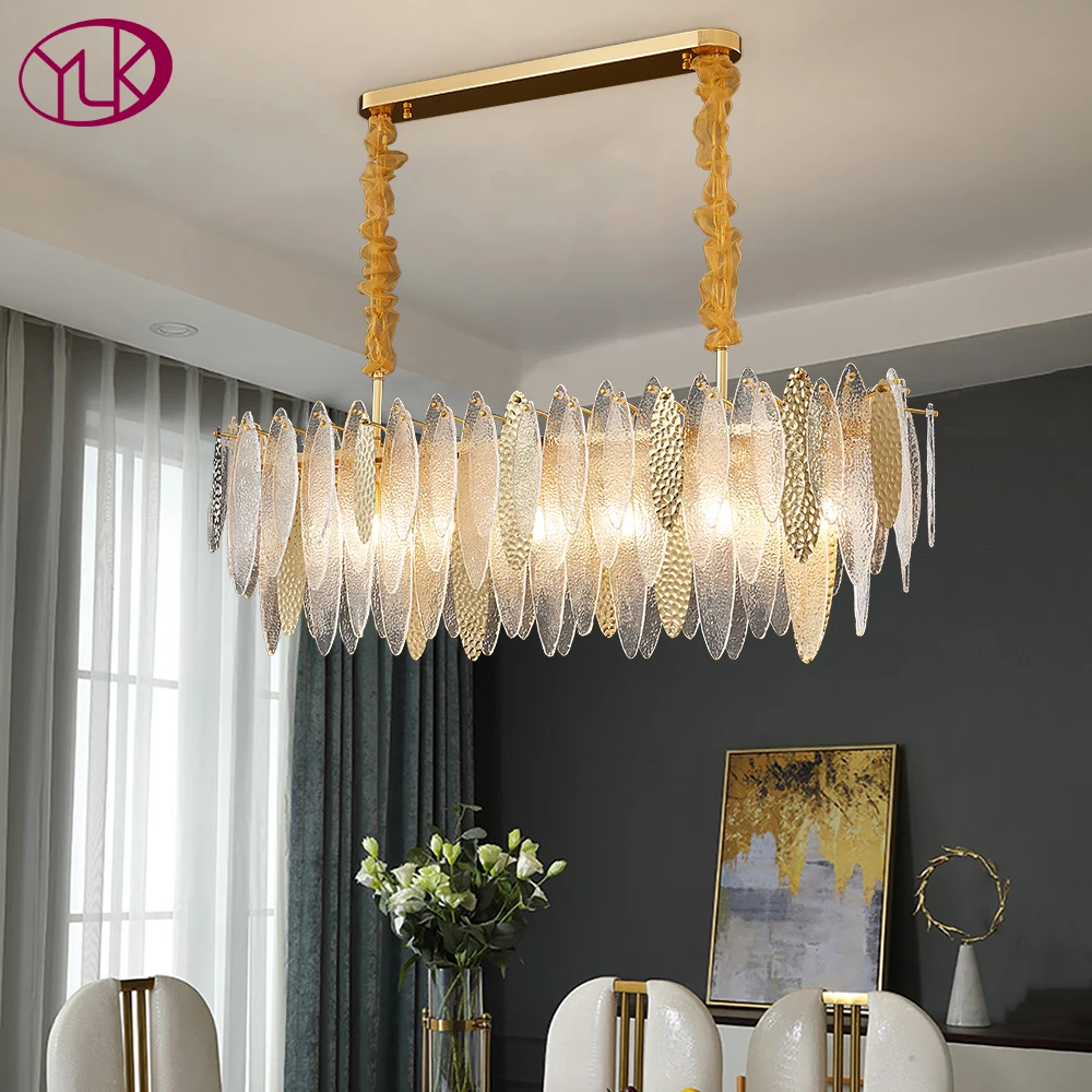 Прямоугольная современная люстра для столовой Роскошный кухонный остров