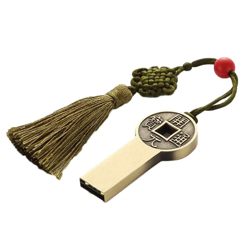 Китайский стиль ретро Творческий окно цветок U диск подарок на заказ надписи медь