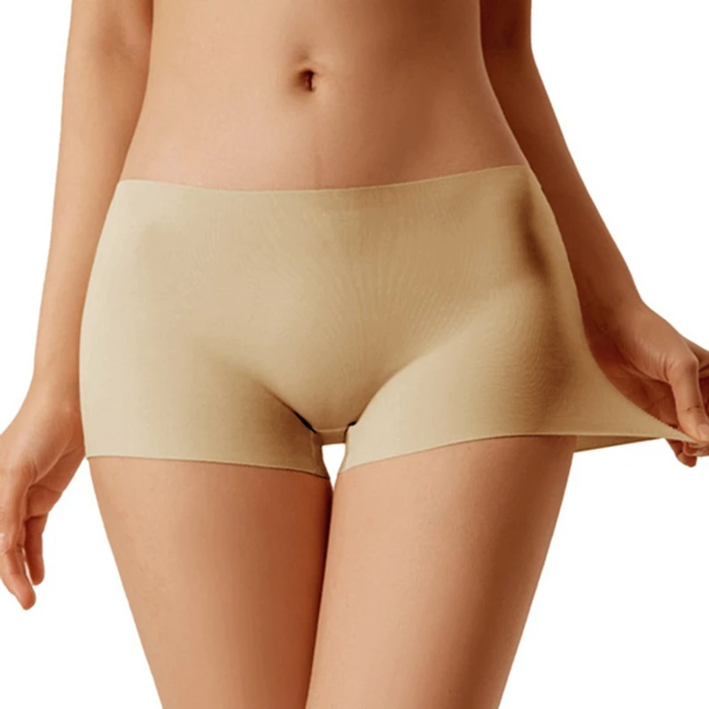 

Summer Women Shorts Pants Women's Stretch Seamless Shorts Mid-Length Safety Boxer Briefs Safety Underwear Boxer Brief