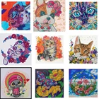 Набор для алмазной живописи Стразы особой формы, набор для рисования стразами для взрослых, стразы, кристаллы для алмазной живописи, специальное украшение для стен с кошкой