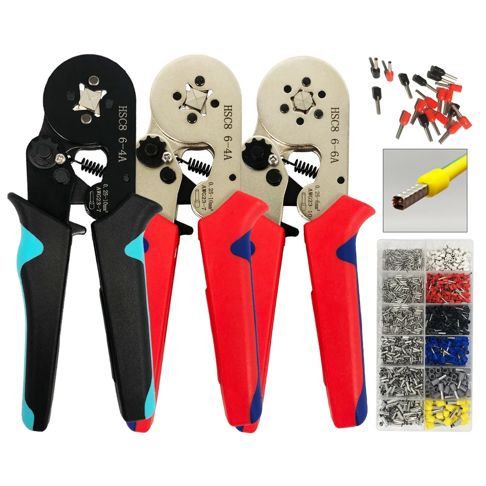 Набор обжимных инструментов для клемм электрические щипцы 0 25 10 мм2 1200 шт.