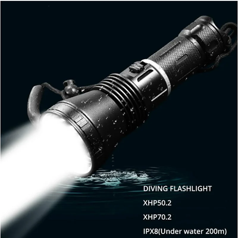 

2021 NEW 60000LM XHP70.2 Powerful LED Diving Flashlight Underwater XHP70 XHP50 Scuba Flashlight IPX8 Waterproof Diving Light
