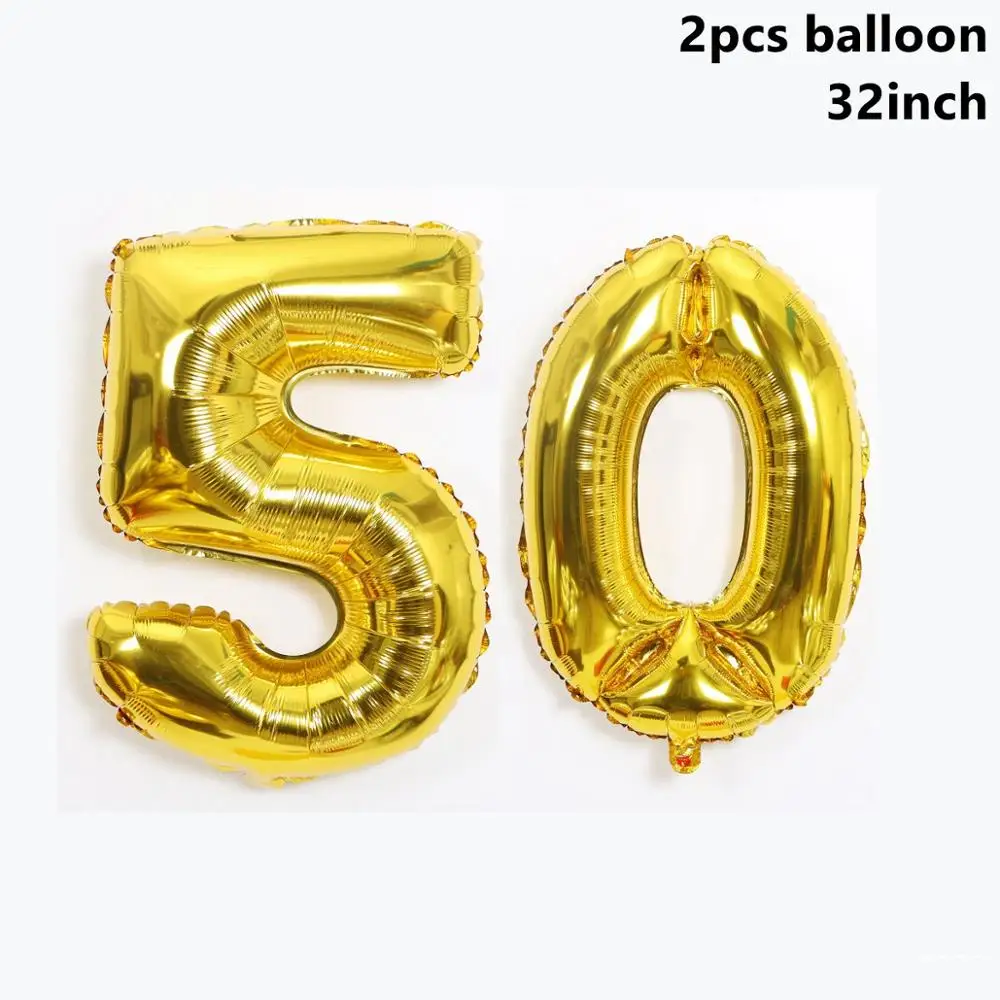 32inch 50th Balloons Taoup 32 дюйма 40 дюймов Золотой номер шары фольга 21 30 40 50 60 с днем рождения шары-цифры шары День рождения Декор для взрослых - Цвет: 32inch 50th Balloons