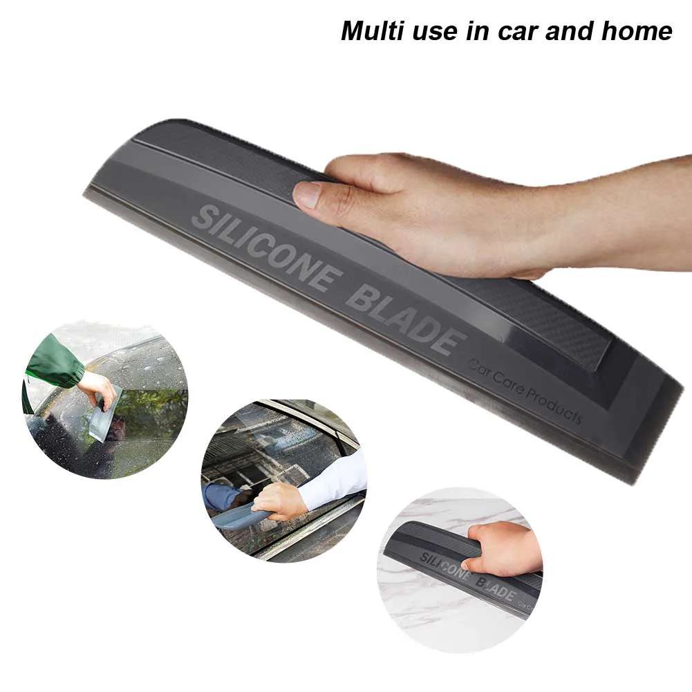 

Cleaning Blade Windshield Soft Silicone Bodywork Black Window Glass Plate Brush Car Wash Wiper Water Squeegee Tool