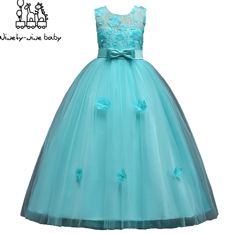 

Kids Bridesmaid Girls Dress For Wedding and Party Long Dresses Christmas Girl long Costume Princess Children Fancy Prom Designs