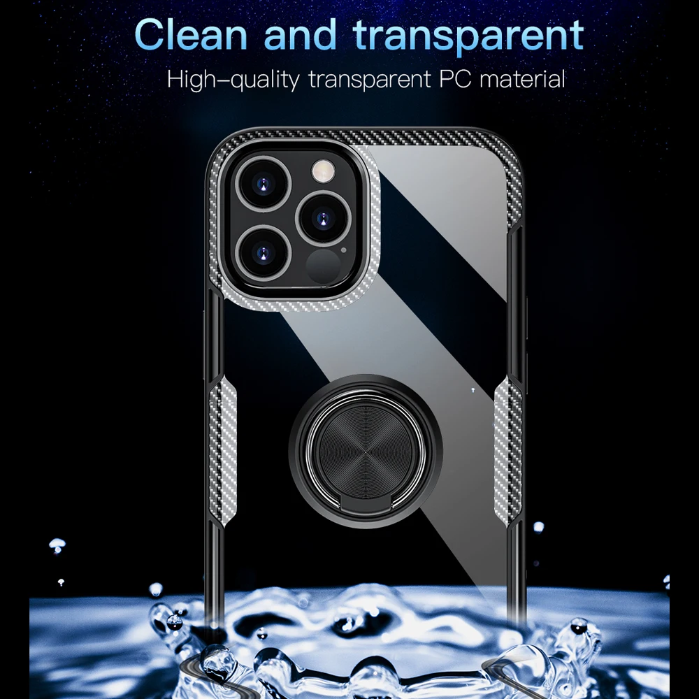 KEYSION Clear Shockproof Case For iPhone 14 Pro Max 14 Plus 13 12 11 XS XR Transparent Ring Phone Cover for iPhone SE 2022 8 7 6