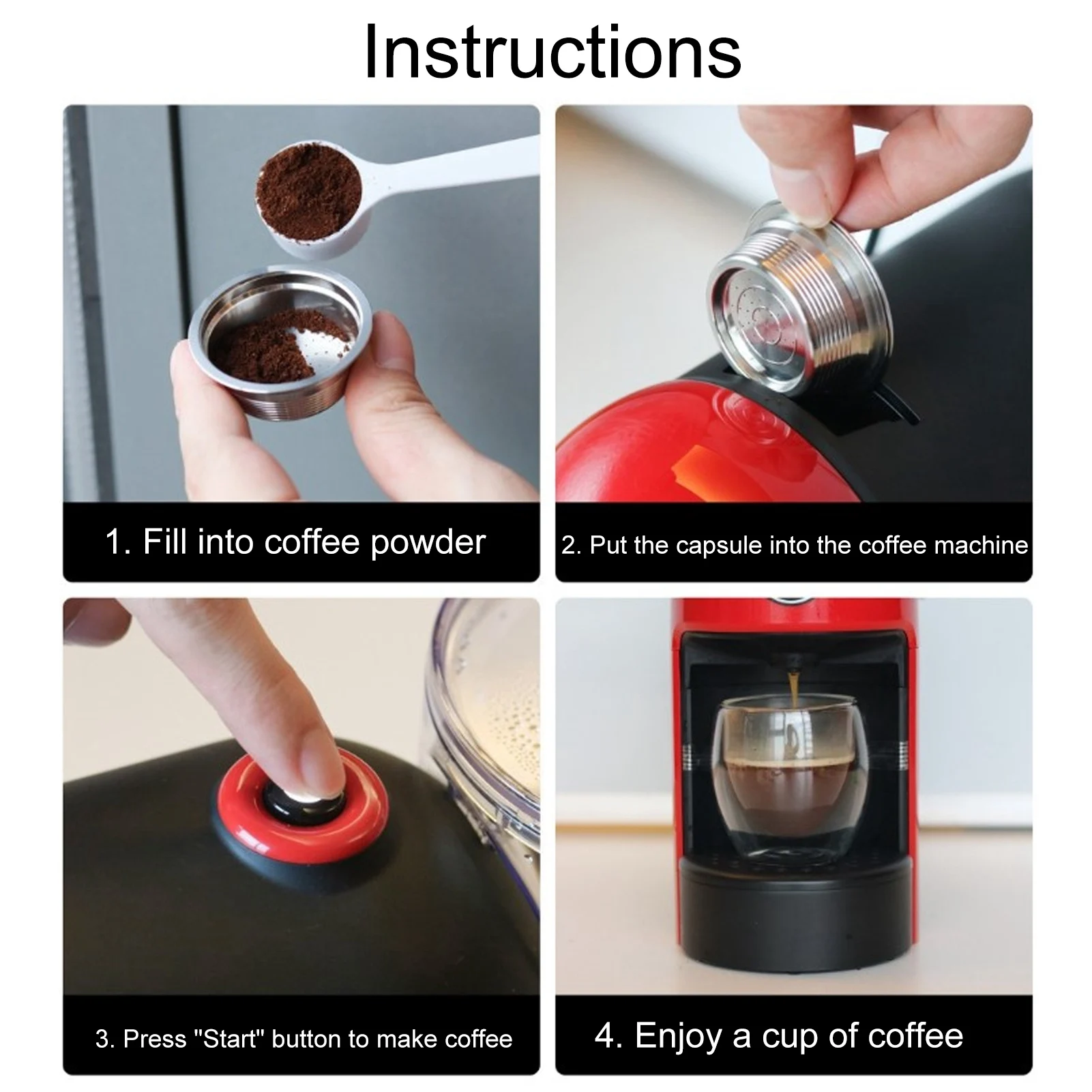 Coffeware наборы Нержавеющая сталь Кофе капсулы ложка-кисточка комплект Замена