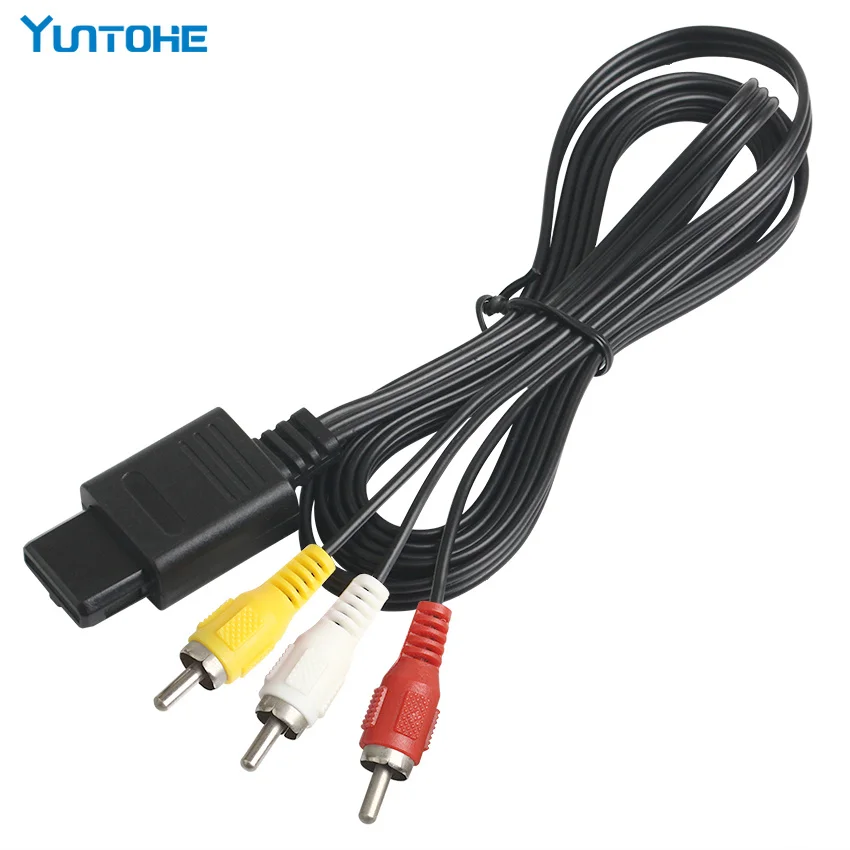 500 lot Factory 1 8 M 6FT AV TV RCA видео шнур кабель для Game Cube/для SNES GameCube/для N64 64 игровой по
