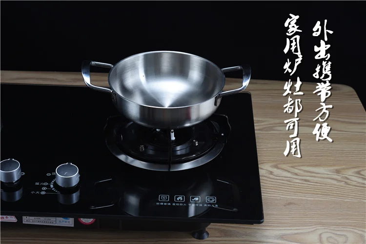 18 см/20 см/22 см нержавеющая сталь Hotpot плоское дно кастрюля для приготовления пищи горшок для Раков морепродуктов кухонный кастрюля для индукционной плиты