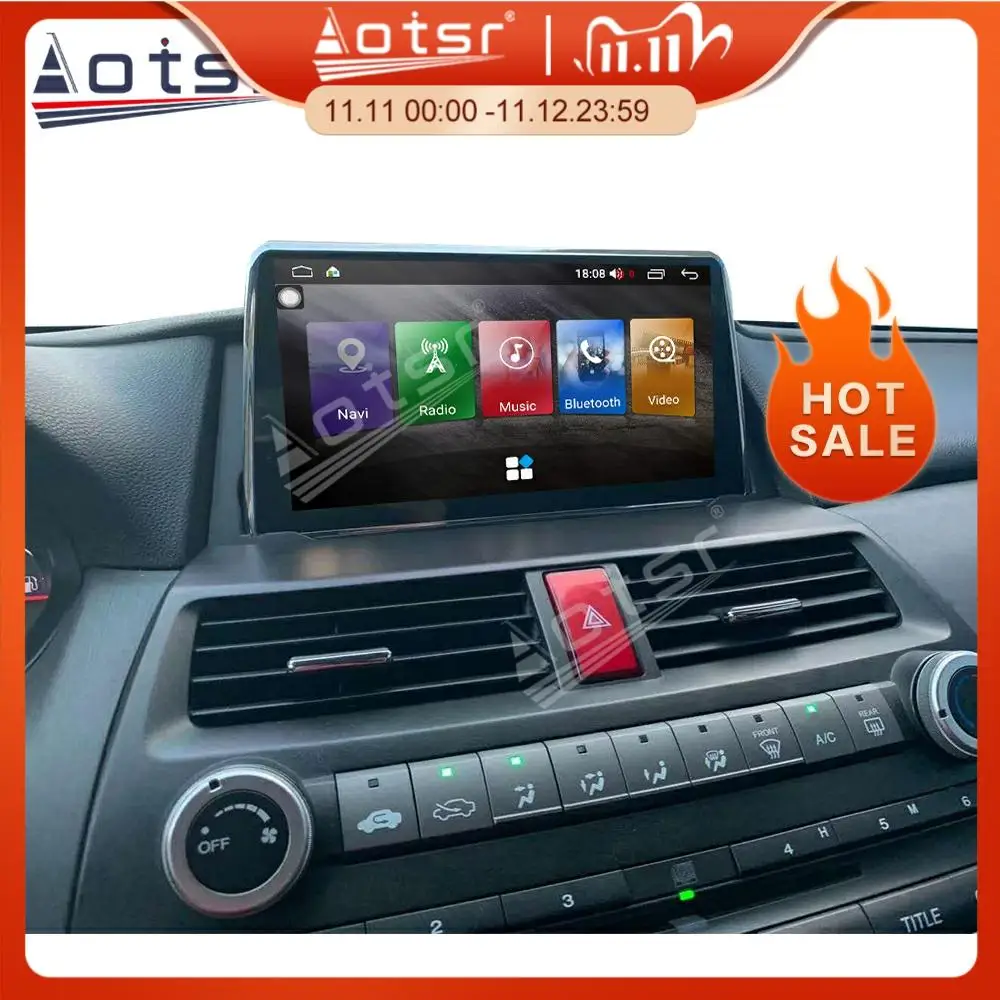 

Для Honda Accord 8 2008 2009 2010 2011 2012 Android GPS-навигация 6 ГБ + 128 Гб автомобильный радиоприемник мультимедийный плеер HD сенсорный экран Carplay