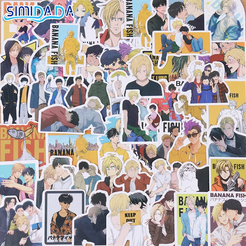

50PCS Anime BANANA FISH Graffiti Stickers Stationery Laptop Skateboard PVC Backpack Bottle Bicycle Waterproof Decal Sticker