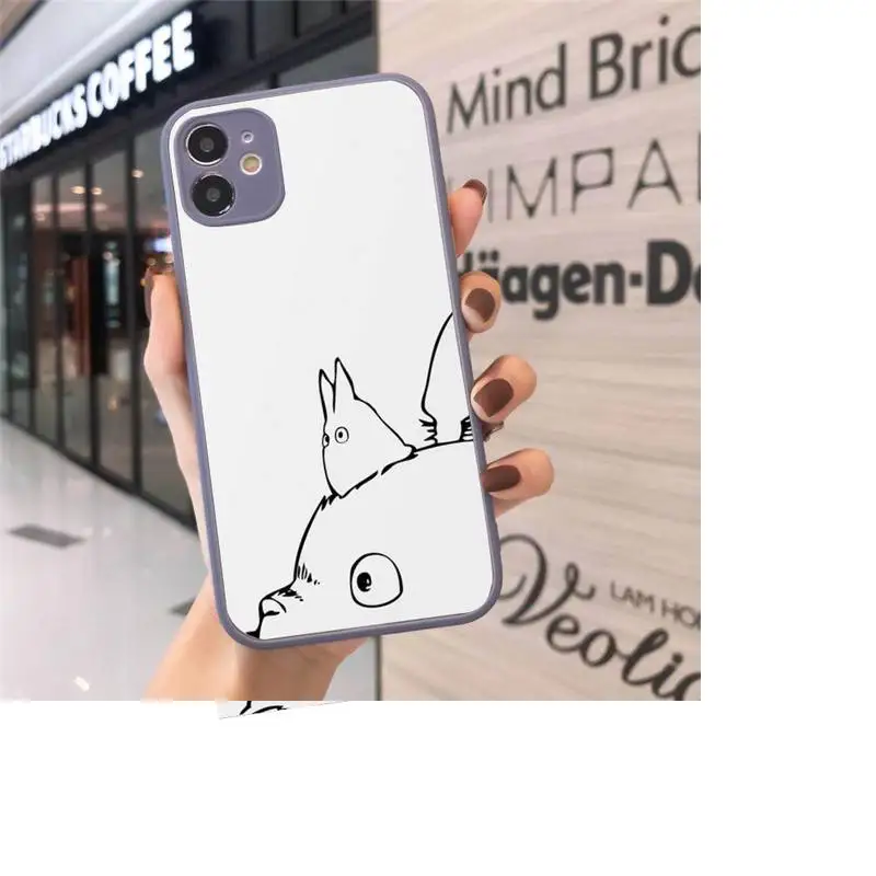 

Spirited Away Totoro anime cartoon Phone Cases Matte Transparent for iPhone 7 8 11 12 s mini pro X XS XR MAX Plus cover funda