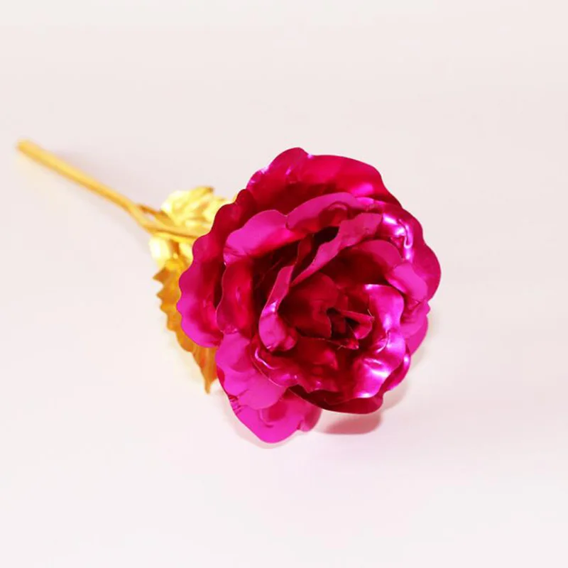 Only Rose Pink Имитация вечности 24K роза из золотистой фольги цветок радуги День Святого Валентина романтический цветок свадебный подарок красивый золотой фольги цветок - Цвет: Only Rose Pink