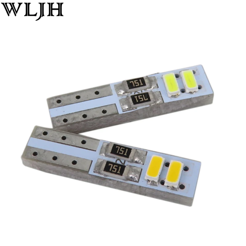 WLJH 10 шт. Автомобильный светодиодный T5 W3W 3014 SMD клиновидная лампа 73 74 приборная