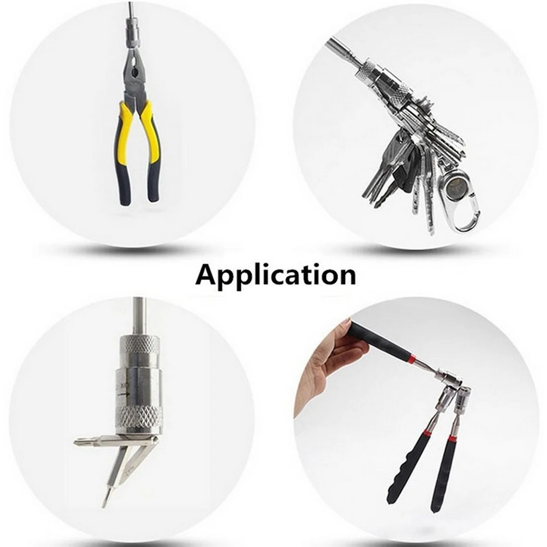 

Adjustable Telescopic Magnetic Pick-Up Tools With LED Light Magnet Long Extendable Long Reach 70cm