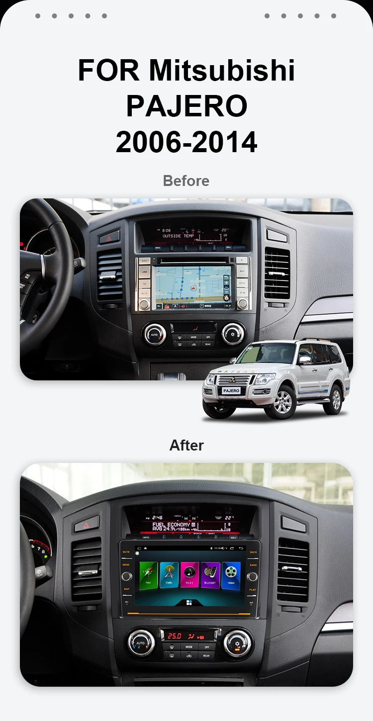 EBILAEN автомобильный DVD радио плеер для Mitsubishi PAJERO 4 мультимедиа 2din Android 8,1 радио gps навигация V90 V97 камера заднего вида