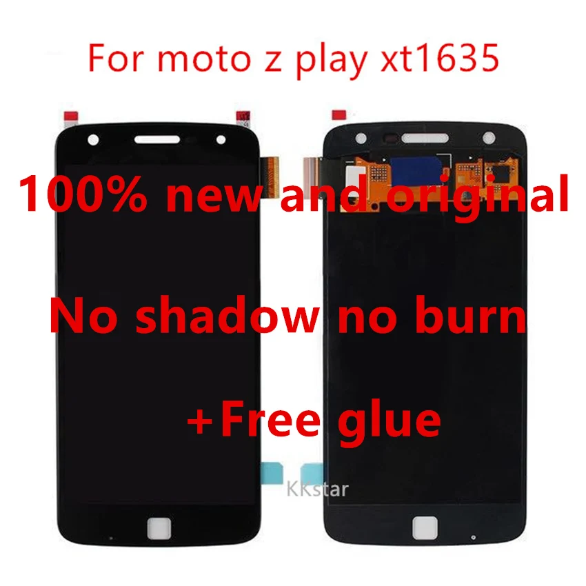 100% протестированный для Moto Z Play ЖК-дисплей XT1635 ЖК-экран сенсорный дигитайзер в