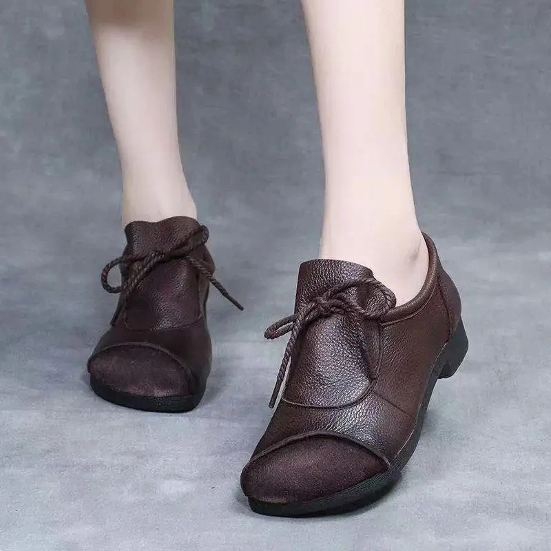 

Women's 2021 leather loafers soft flat casual women's non-slip ballet shoes comfortable women's ruffled women's shoes