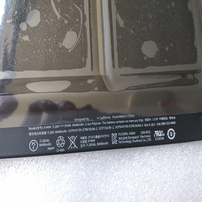 Оригинальный аккумулятор A1494 для ноутбука Apple MacBook Pro 15 &quotRetina A1398 Late 2013 Mid 2014 ME293 ME294