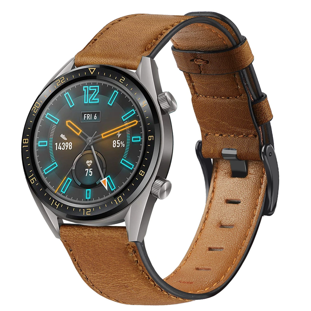 

Ремешок для часов Huawei watch Gt 2, классический кожаный браслет для samsung Galaxy Watch 46 мм Gear S3 Frontier, 22 мм