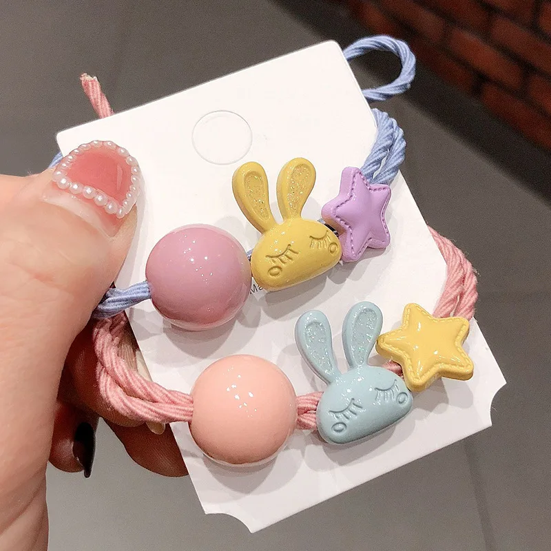 

Shiny Colorful Rabbit Elastic Hair Bands Korea Hair Accessories Rubber Band Star Ball Gum For Hair Ties Scrunchies